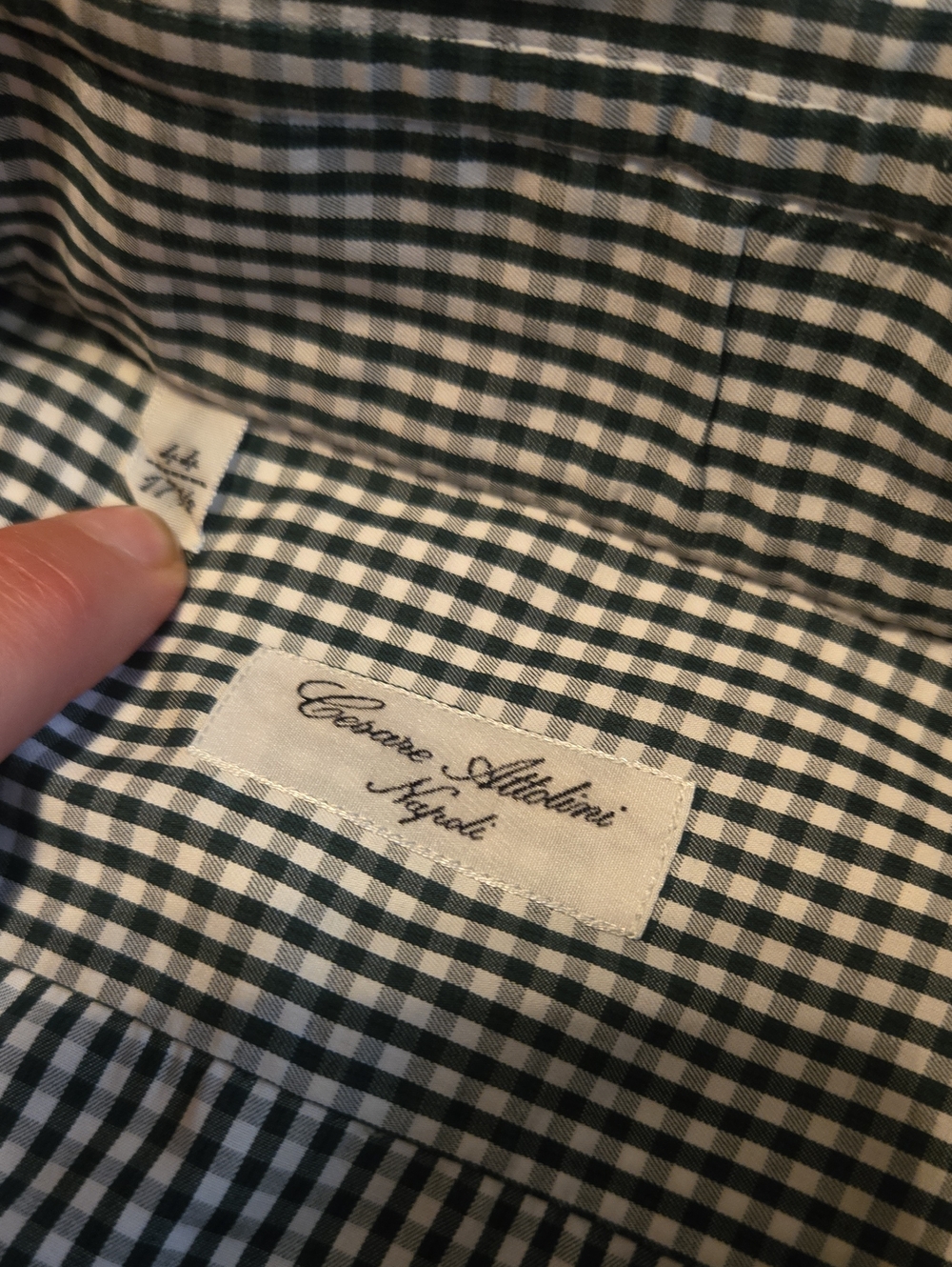 Cesare Attolini Napoli button down shirt 100% cotone black and white